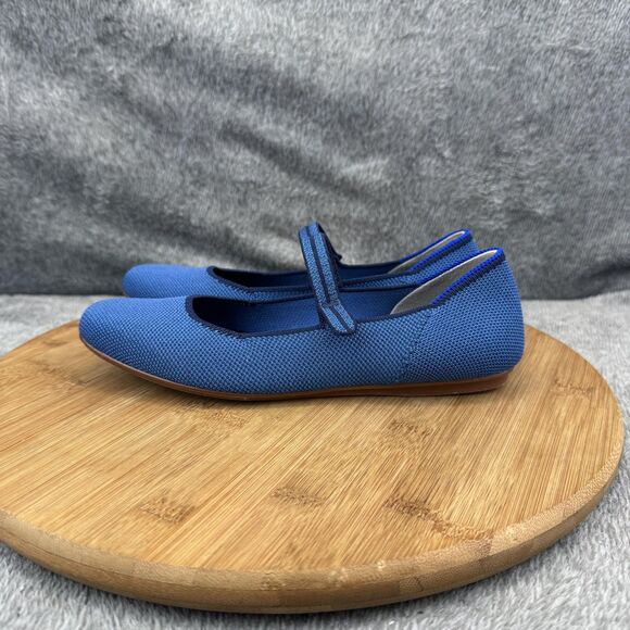 Rothy's Shoes Womens Size 5 Blue Mary Jane Flats Eco Knit Comfort Ballet - Picture 3 of 10